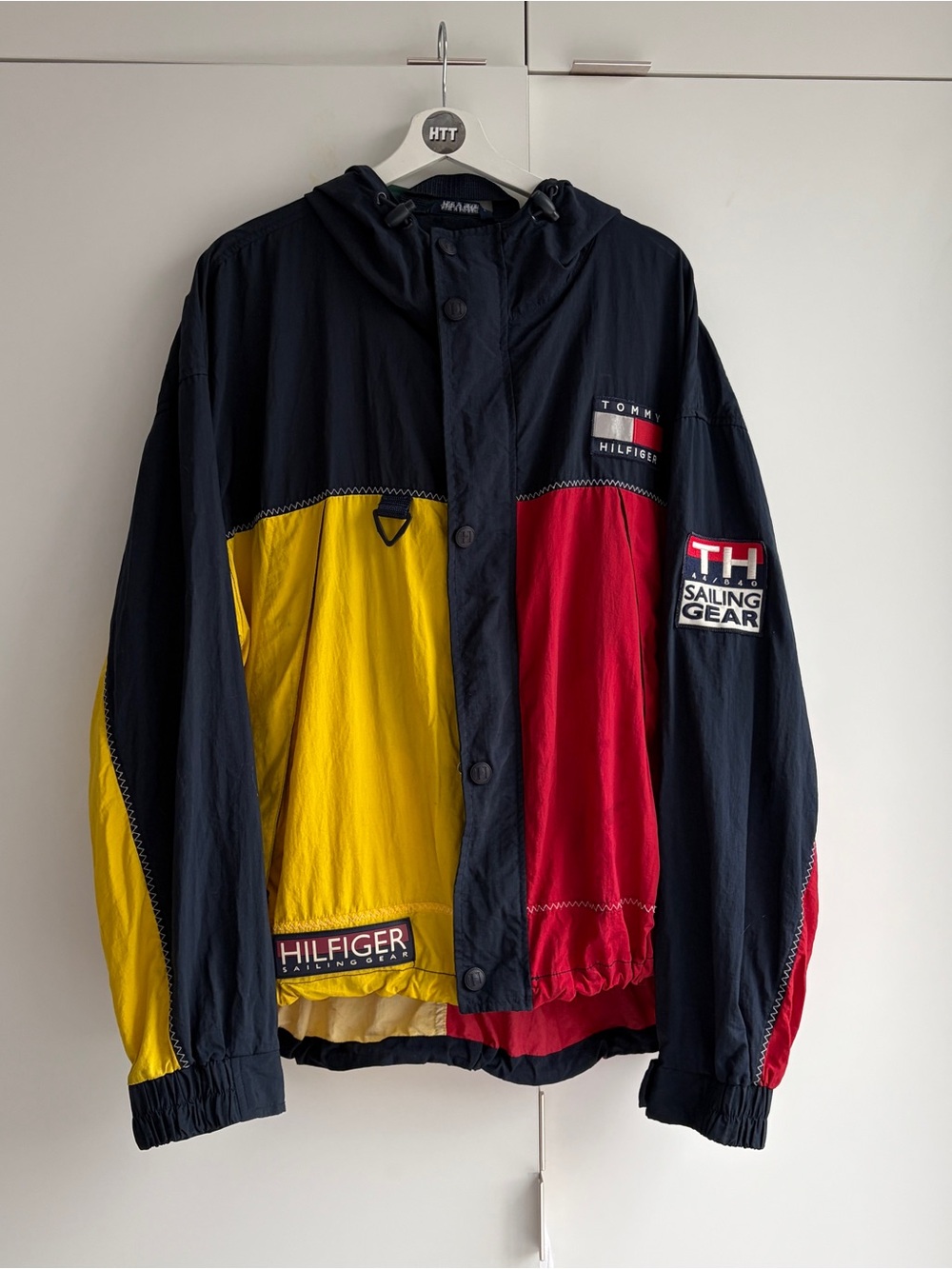 Vintage 90svTommy Hilfiger Men’s Colorblock Sailing Jacket in Navy/Red/Yellow